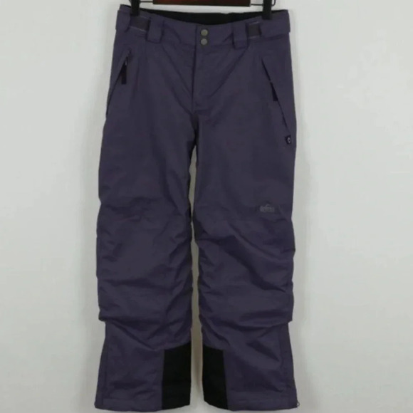 Rei Kids ski snowboard pants Medium 10/12 - Purple /Navy Blue - Picture 1 of 5